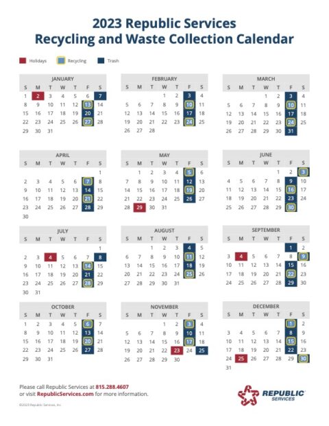 2023 Garbage Calendar Village Of Walnut Illinois 2023 Garbage Calendar Village Of Walnut Illinois